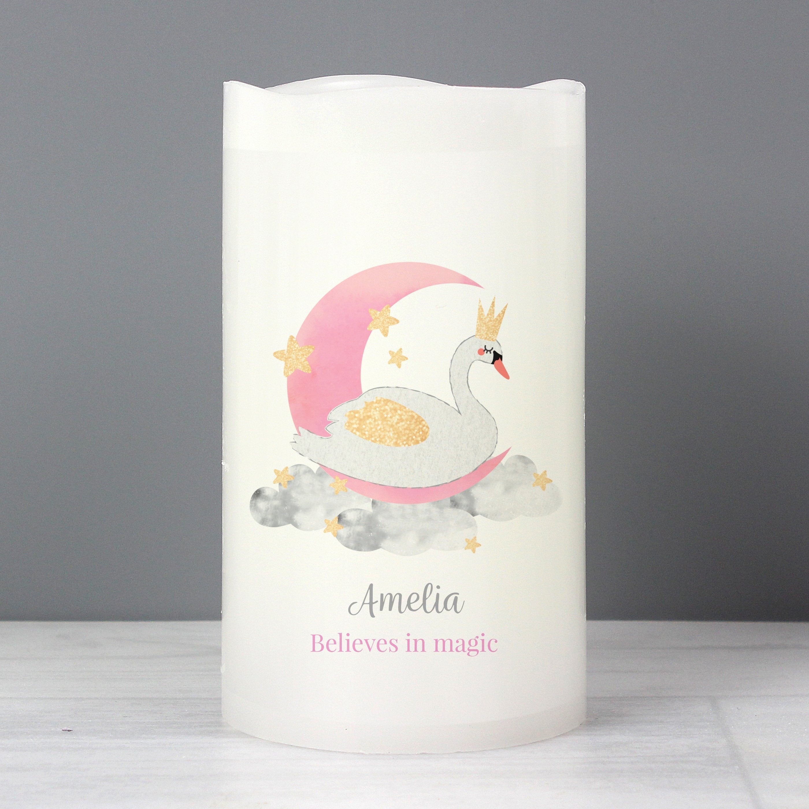 Personalised Swan Lake LED Candle Personalised LED Candles Gifts