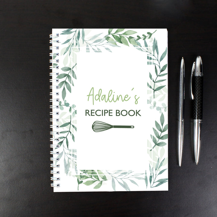 Personalised Botanical A5 Recipe Book Journal