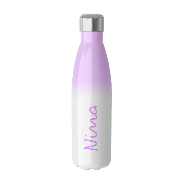 Personalised Summer Sunrise Insulated Purple Water Bottle