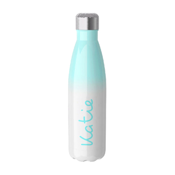Personalised Summer Sea Blue Insulated Water Bottle