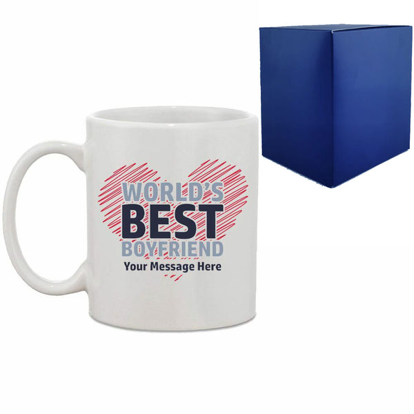 Printed Hot Drinks Mug with World's Best Boyfriend Design Image 1