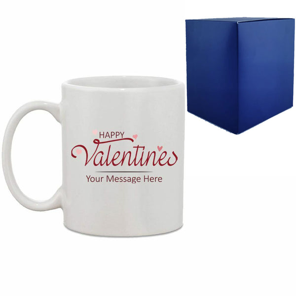 Printed Hot Drinks Mug with Happy Valentines Design Image 1
