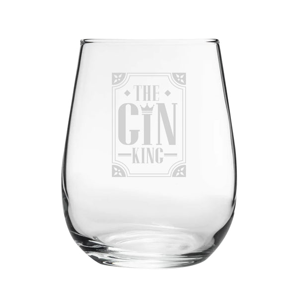 The Gin King - Engraved Novelty Stemless Gin Tumbler Image 1