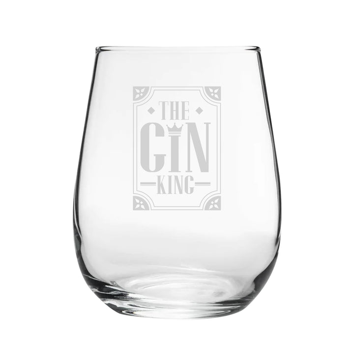 The Gin King - Engraved Novelty Stemless Gin Tumbler Image 2