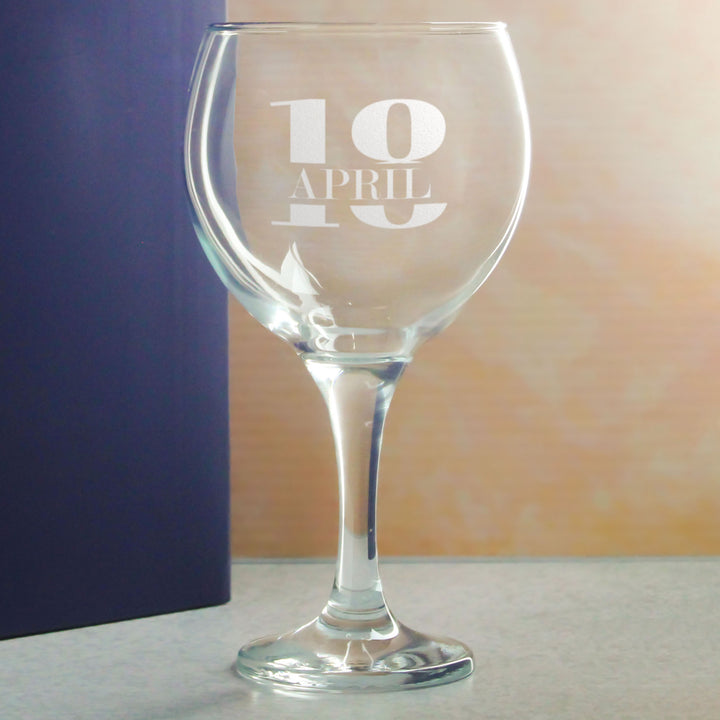 Engraved Gin Balloon Cocktail Glass with Name in 18 Design Image 4