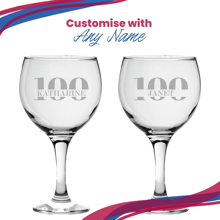 Engraved Gin Balloon Cocktail Glass with Name in 100 Design Image 5