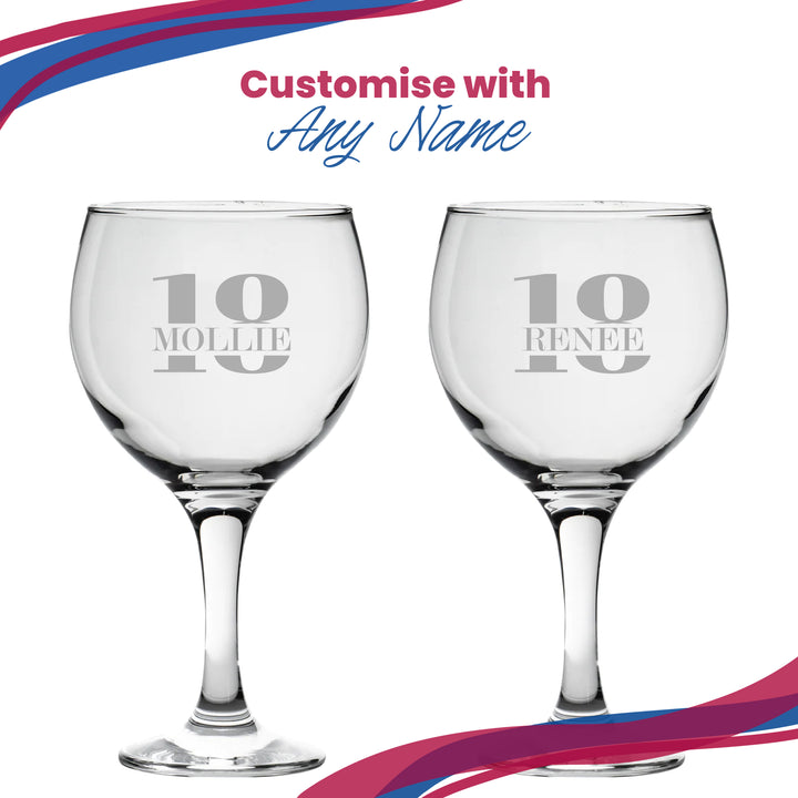 Engraved Gin Balloon Cocktail Glass with Name in 18 Design Image 5