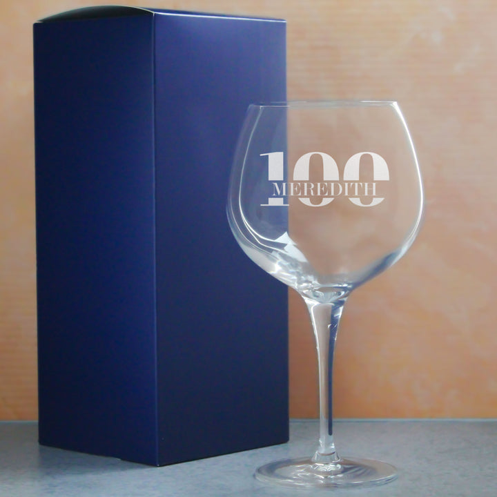 Engraved Primeur Gin Balloon Cocktail Glass with Name in 100 Design Image 3