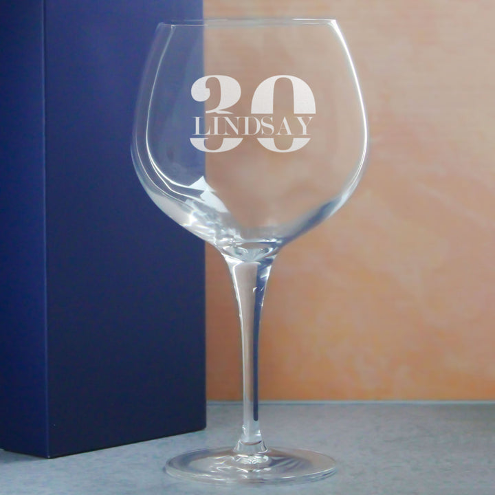 Engraved Primeur Gin Balloon Cocktail Glass with Name in 30 Design Image 4