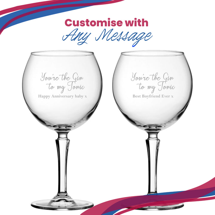Engraved Hudson Gin Balloon with You're the Gin to My Tonic Design, Personalise with Any Message Image 5