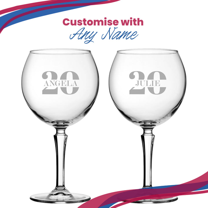 Engraved Hudson Gin Balloon Cocktail Glass with Name in 20 Design Image 5