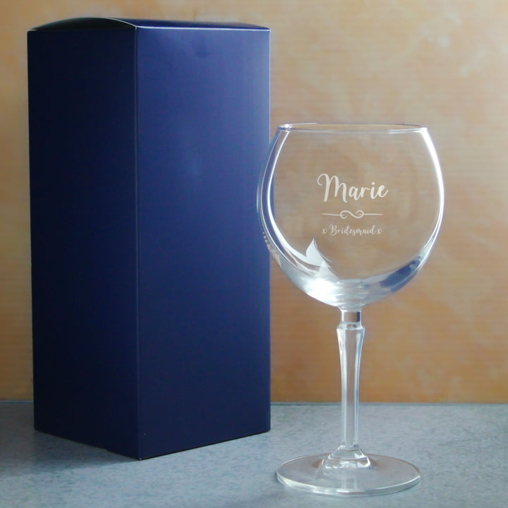 Engraved Hudson Gin Balloon with Flourish Design, Personalise with Any Name and Message Image 3