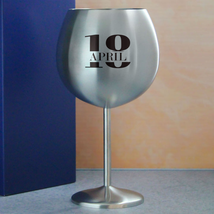Engraved Metal Gin Balloon Cocktail Glass with Name in 18 Design Image 4