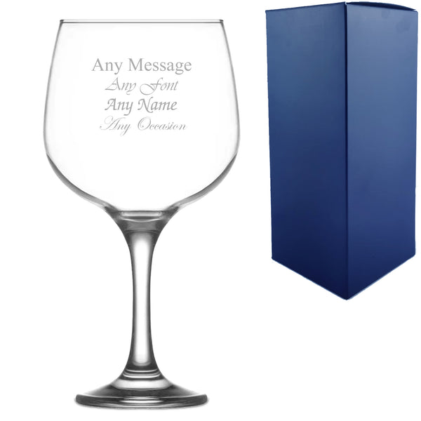 Engraved Combinato Gin Balloon Cocktail Glass, Personalise with Any Name or Message Image 1