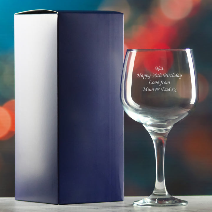 Engraved Combinato Gin Balloon Cocktail Glass, Personalise with Any Name or Message Image 3