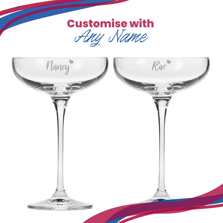Engraved Infinity Cocktail Saucer with Name with Heart Design, Personalise with Any Name Image 5