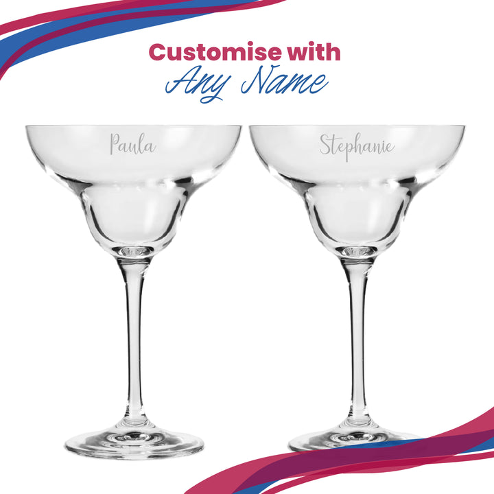 Engraved Crystal Infinity Margarita Cocktail Glass with Script Name, Personalise with Any Name Image 5