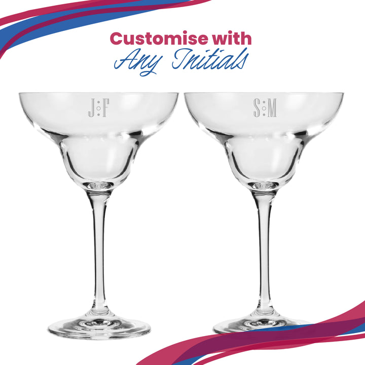 Engraved Crystal Infinity Margarita Cocktail Glass with Initials Design, Personalise with Any Name Image 5