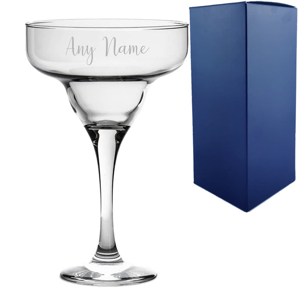 Engraved 295ml Margarita Cocktail Glass with Script Name, Personalise with Any Name Image 1