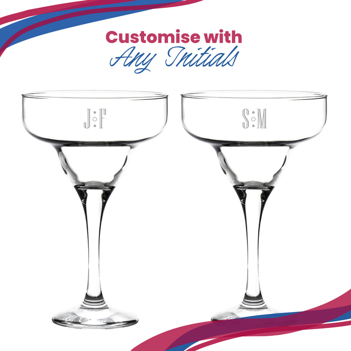 Engraved 295ml Margarita Cocktail Glass with Initials Design, Personalise with Any Name Image 5