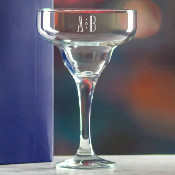 Engraved 295ml Margarita Cocktail Glass with Initials Design, Personalise with Any Name Image 4