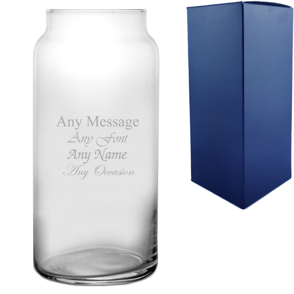 Personalised Engraved 21cm Novo Vase, Customise with Any Message