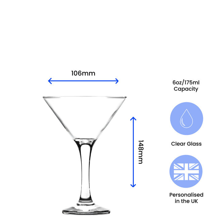 Engraved Petite Martini Cocktail Glass with Script Name, Personalise with Any Name Image 4