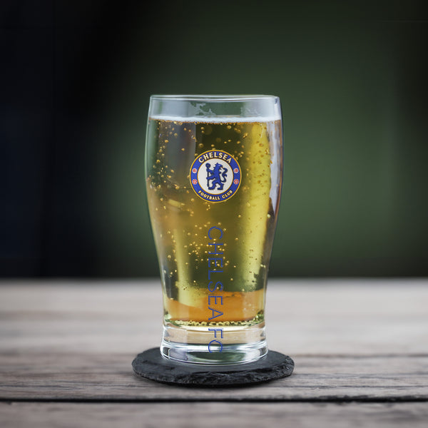 Personalised Engraved Chelsea FC Official Pint Glass, Gift Boxed