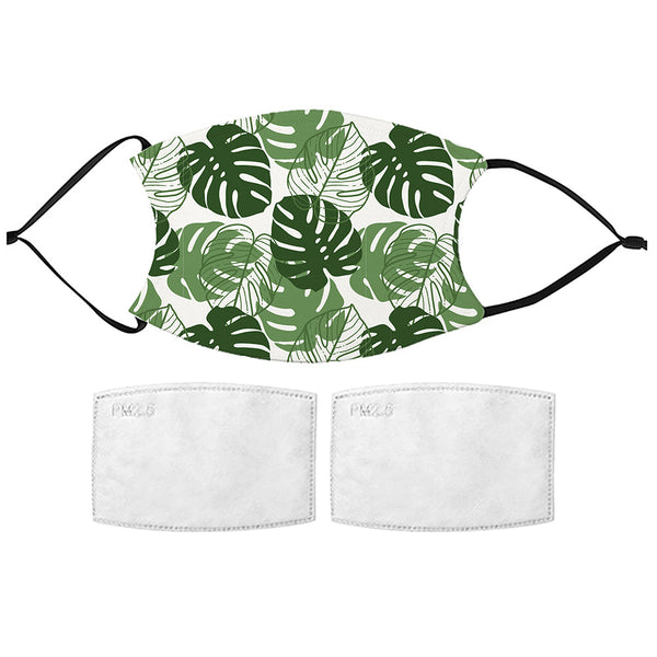 Printed Face Mask - Tropical Leaves Design