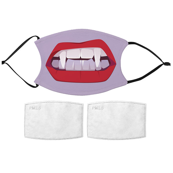 Printed Face Mask - Vampire Mouth Design