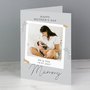 Personalised Grey Snapshot Photo Upload Greeting Card
