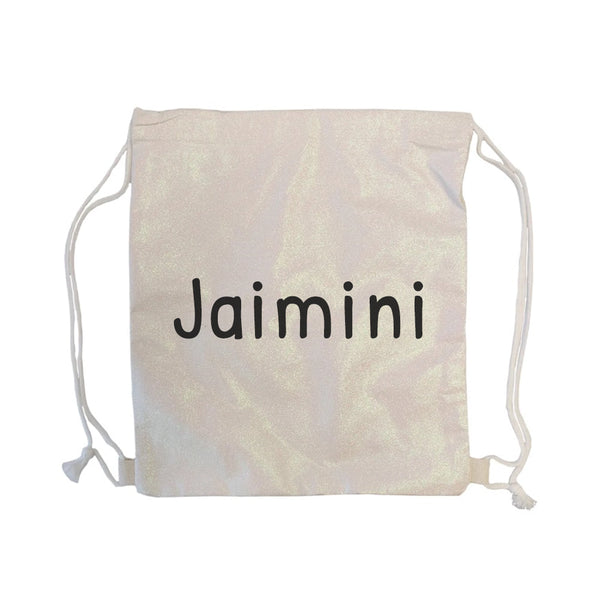 Personalised Glitter Drawstring Bag