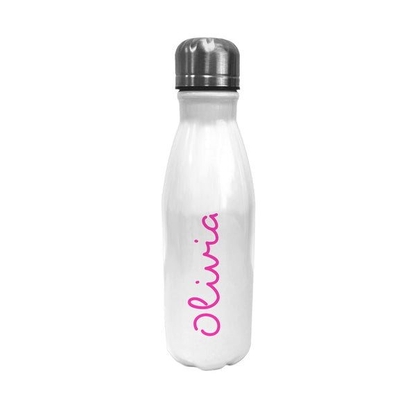 Personalised Summer Island Insulated Water Bottle - Pink