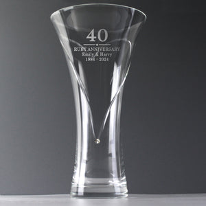 Personalised Special Year Diamante Heart Vase