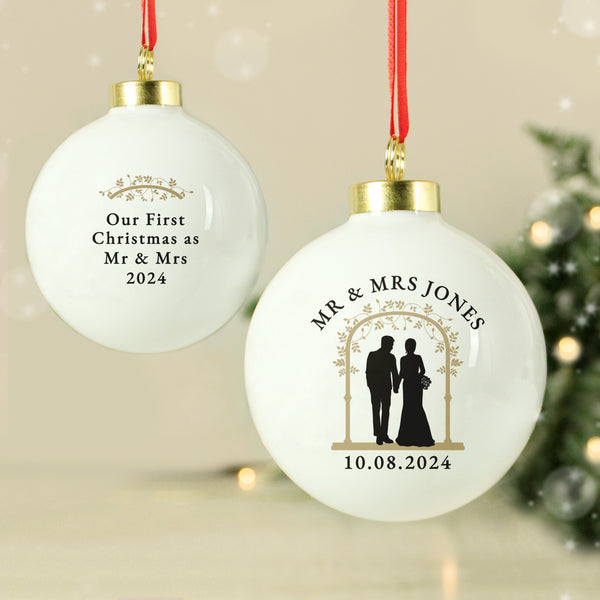 Personalised Mr & Mrs Bauble