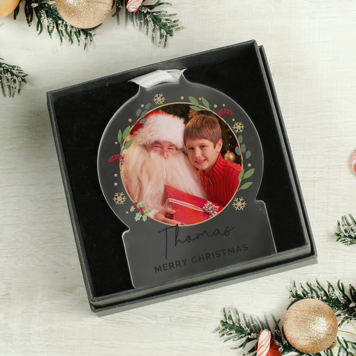 Personalised Photo Upload Acrylic Christmas Decoration