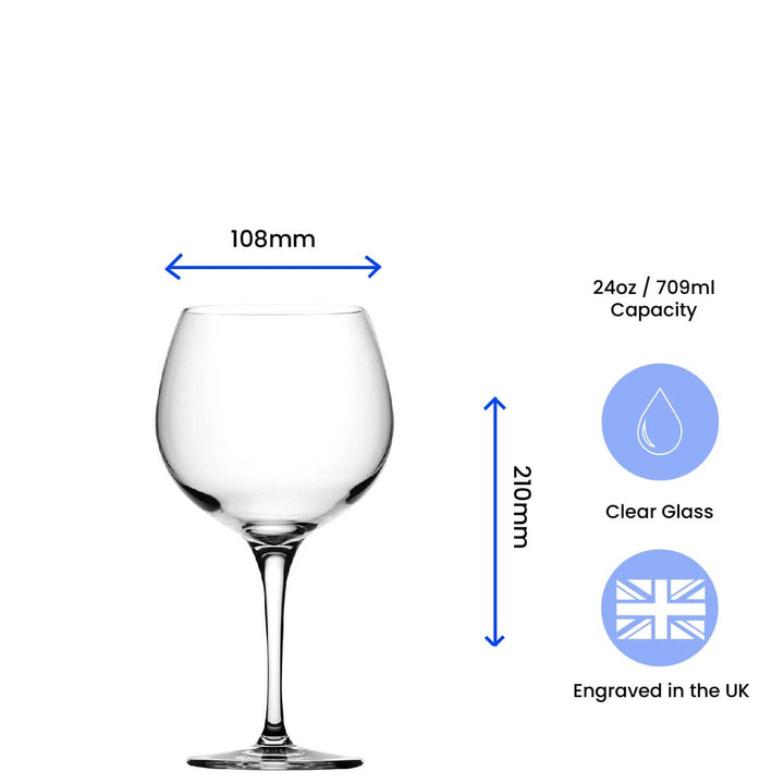 Engraved Primeur Gin Balloon Glass with Line Break Design, Personalise with Any Name and Message Image 6