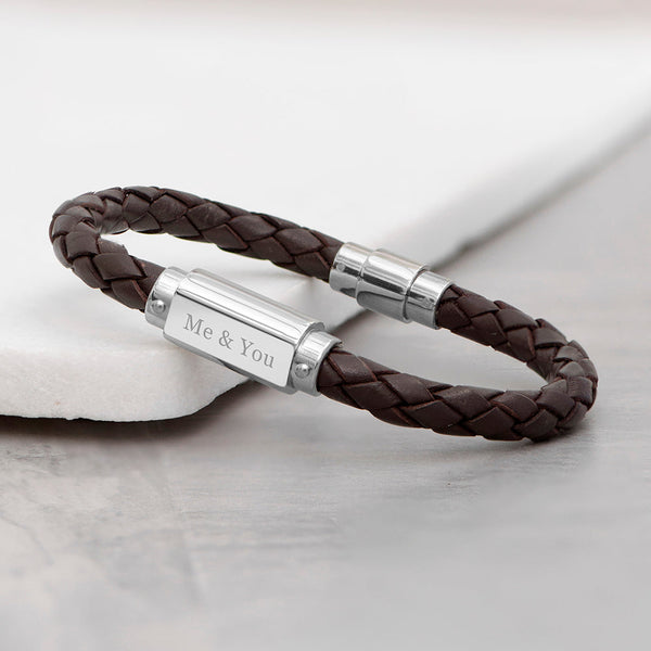 Personalised Mens Leather Bracelet