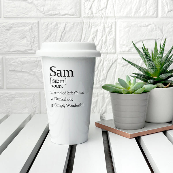 Personalised Definition Ceramic Travel Mug