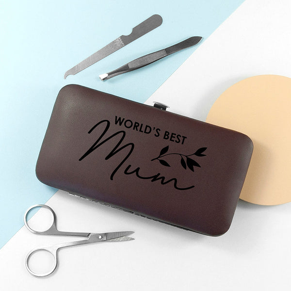 Personalised Best Mama Manicure Set - Brown