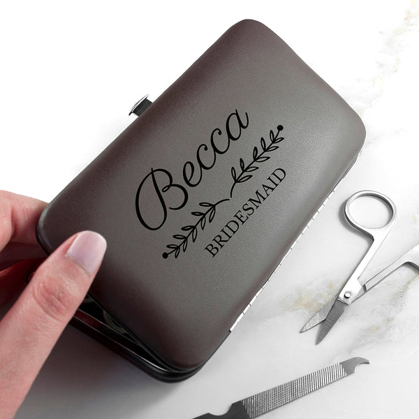Personalised Bridal Party Manicure Set - Brown