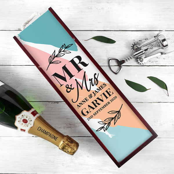 Personalised Mr & Mrs Wine Box
