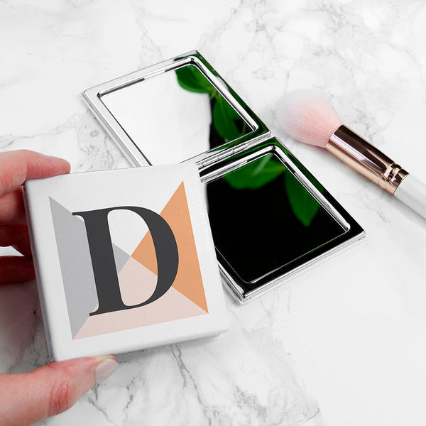 Personalised Geometric Rectangle Compact Mirror - Autumn