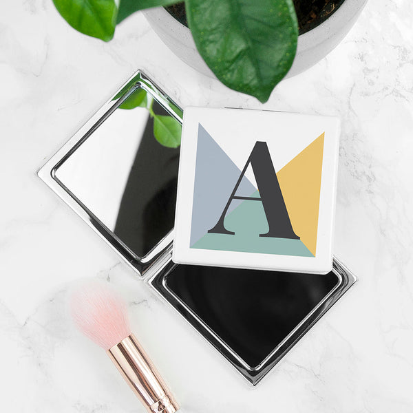 Personalised Geometric Rectangle Compact Mirror - Summer
