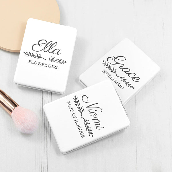 Personalised Bridal Party Rectangle Compact Mirror