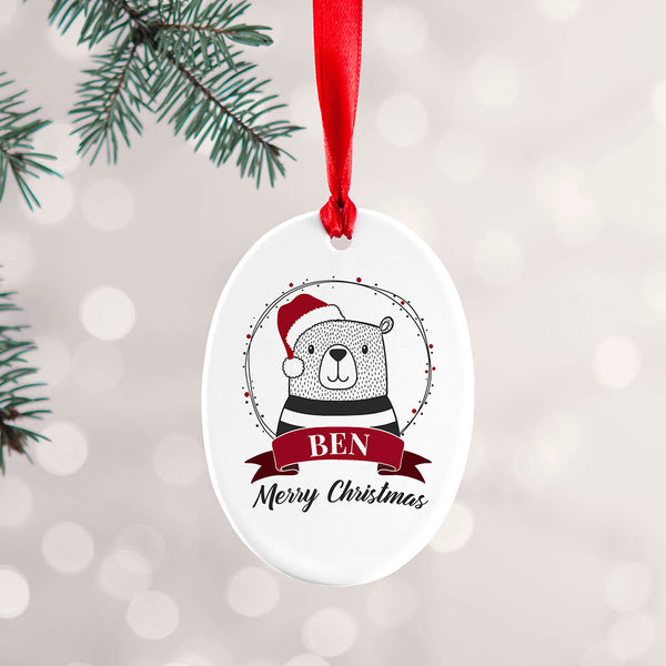 Personalised Polar Bear Christmas Decoration
