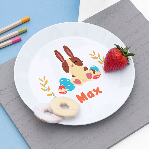 Personalised Kids Spring Bunny Plastic Plate