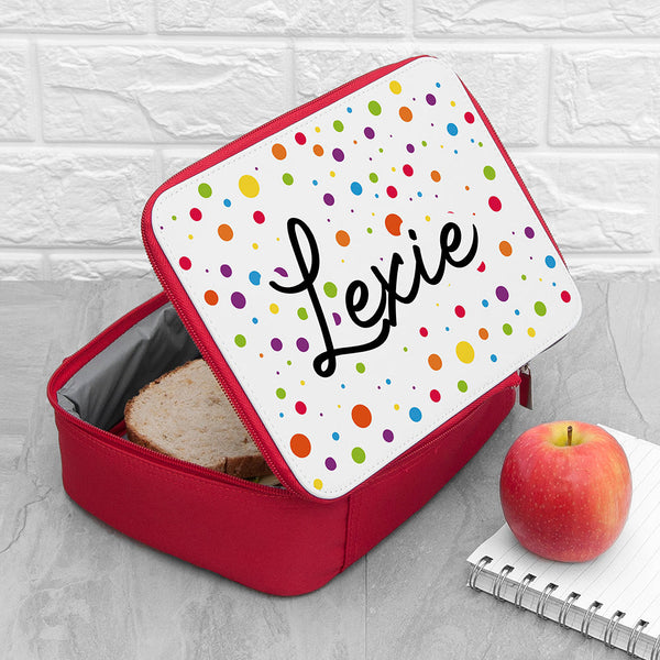 Personalised Kids Insulated Lunch Bag - Red