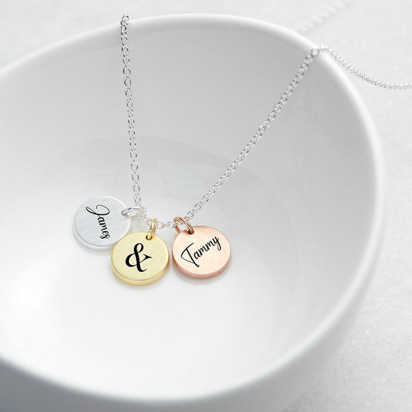 Personalised You & Me 3 Disc Necklace