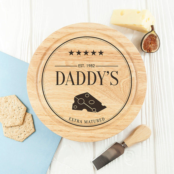 Personalised Dad's Extra Mature Round Cheese Board